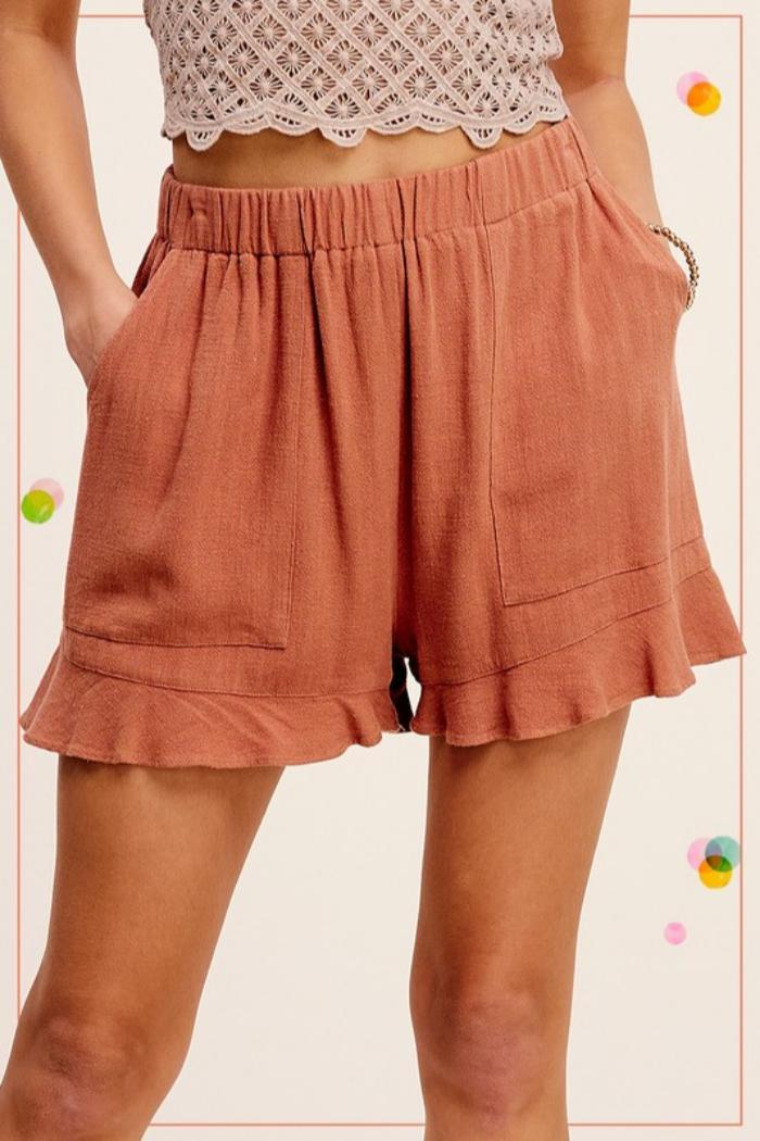 Flared Hem Shorts With Pockets Product Image
