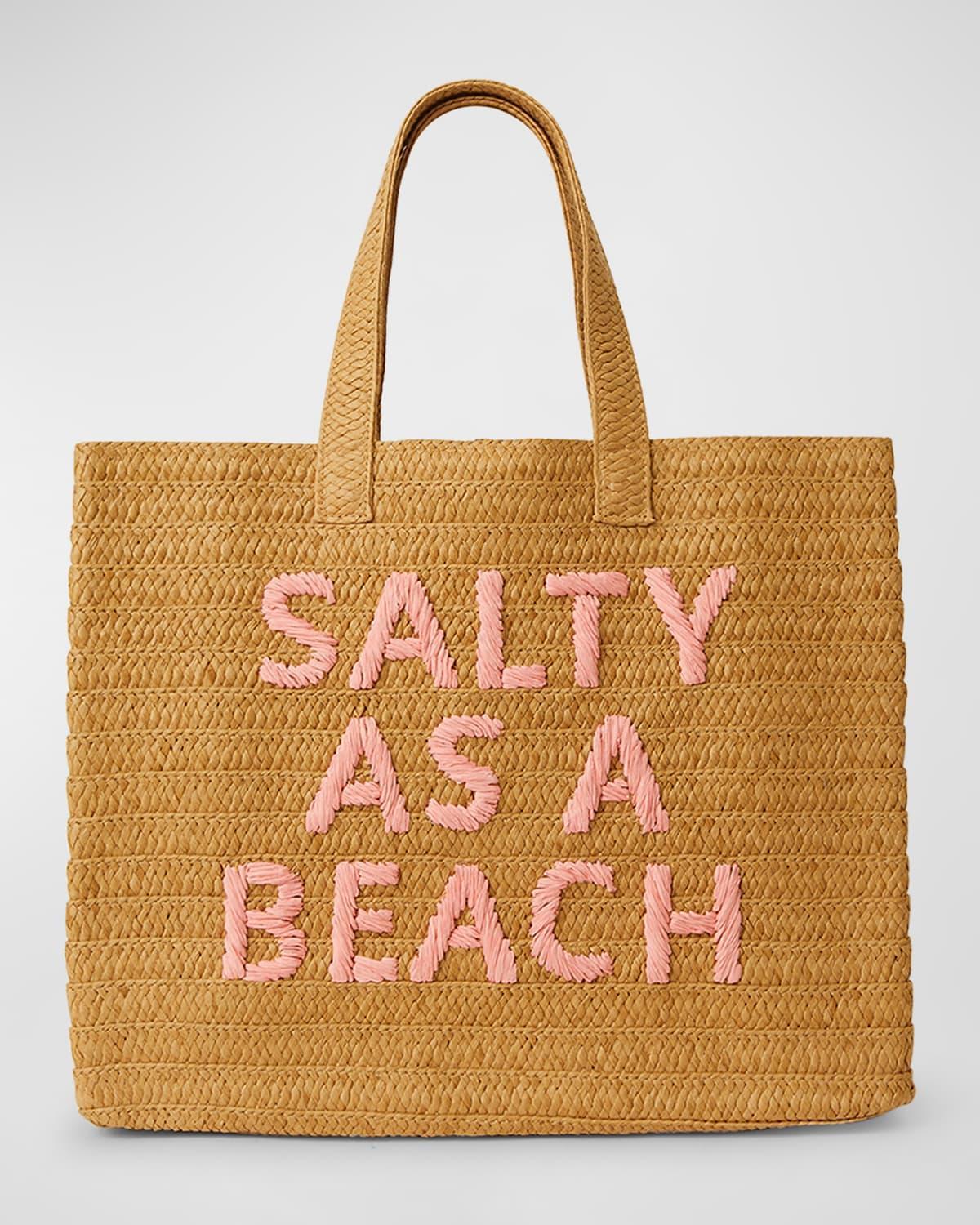 Salty as a Beach Straw Tote Bag Product Image