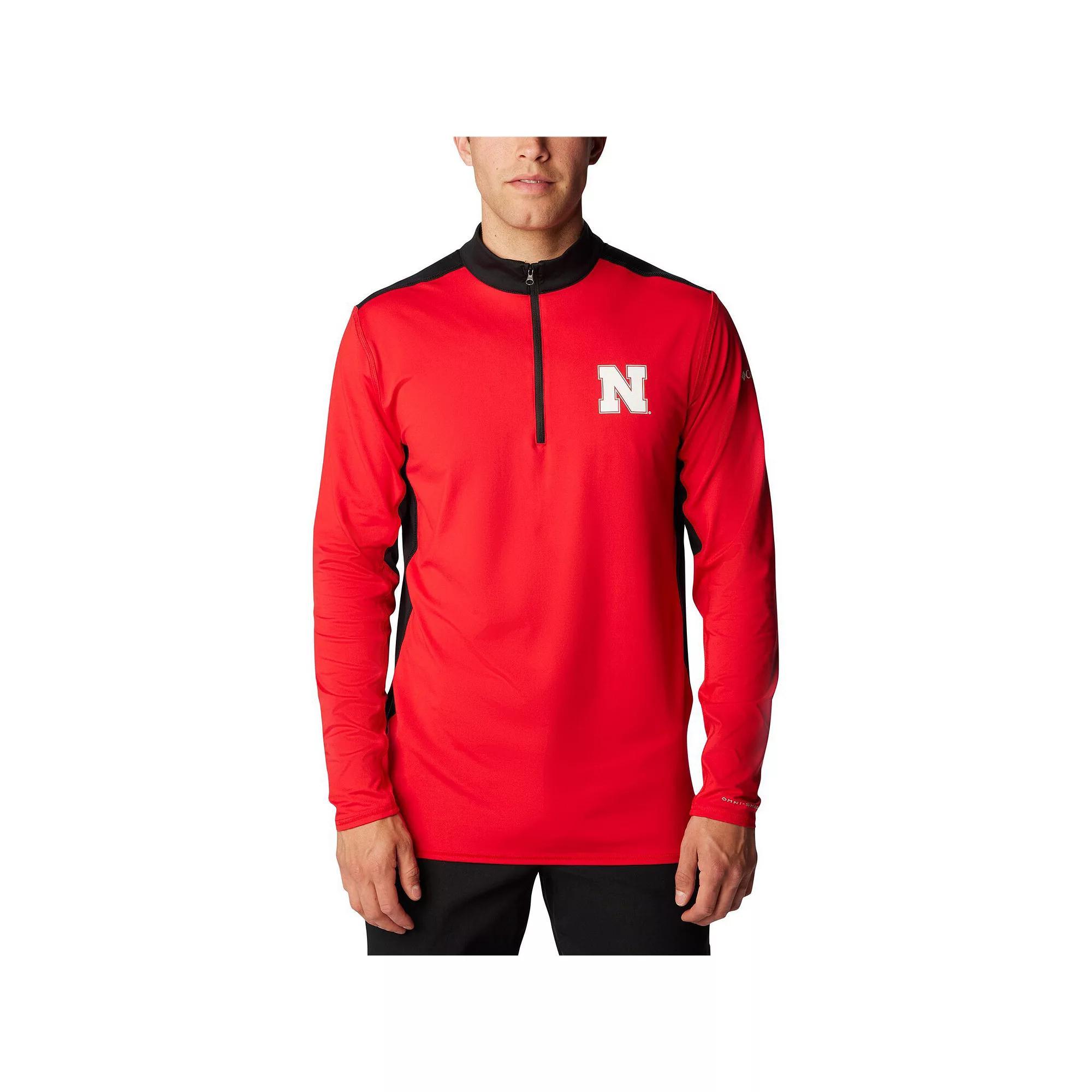 Men's Columbia Scarlet Nebraska Huskers Tech Trail™ Omni-Shade Quarter-Zip Top,  Product Image