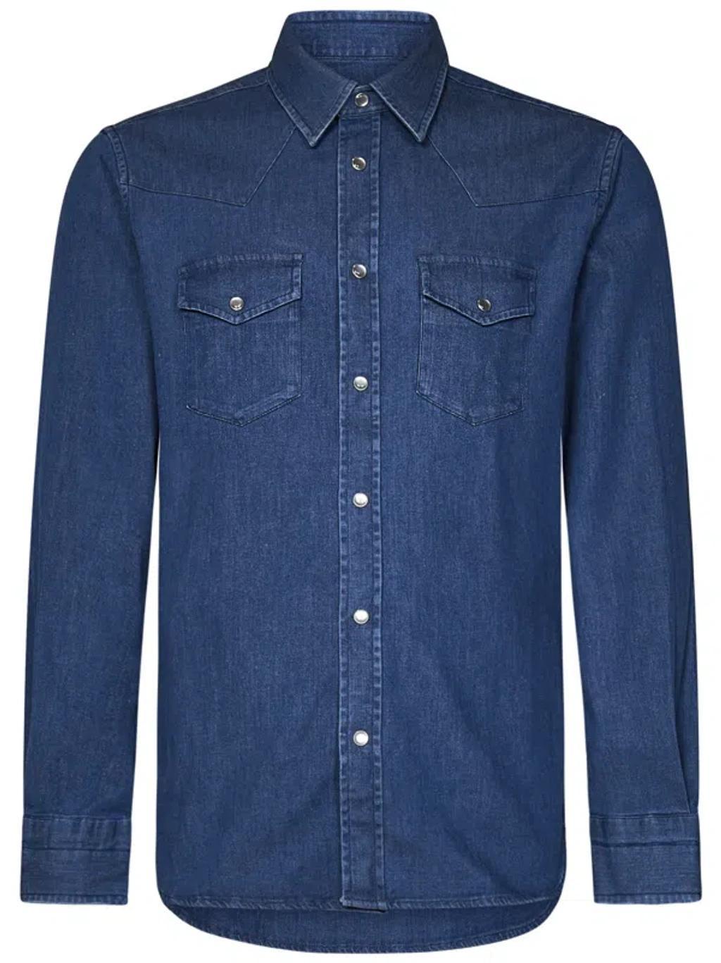 TOM FORD Jeanshemd Im Western-look In Blue Product Image