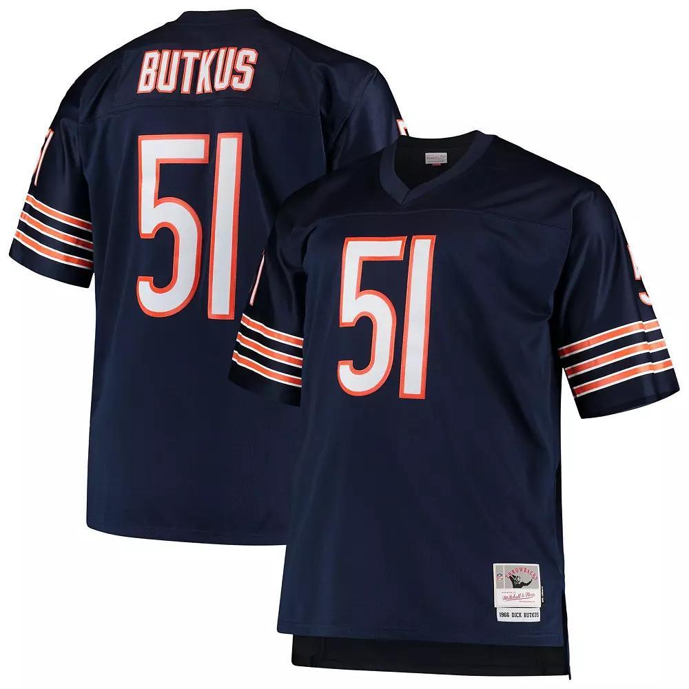Men's Mitchell & Ness Dick Butkus Navy Chicago Bears Big & Tall 1966 Retired Player Replica Jersey,  Product Image