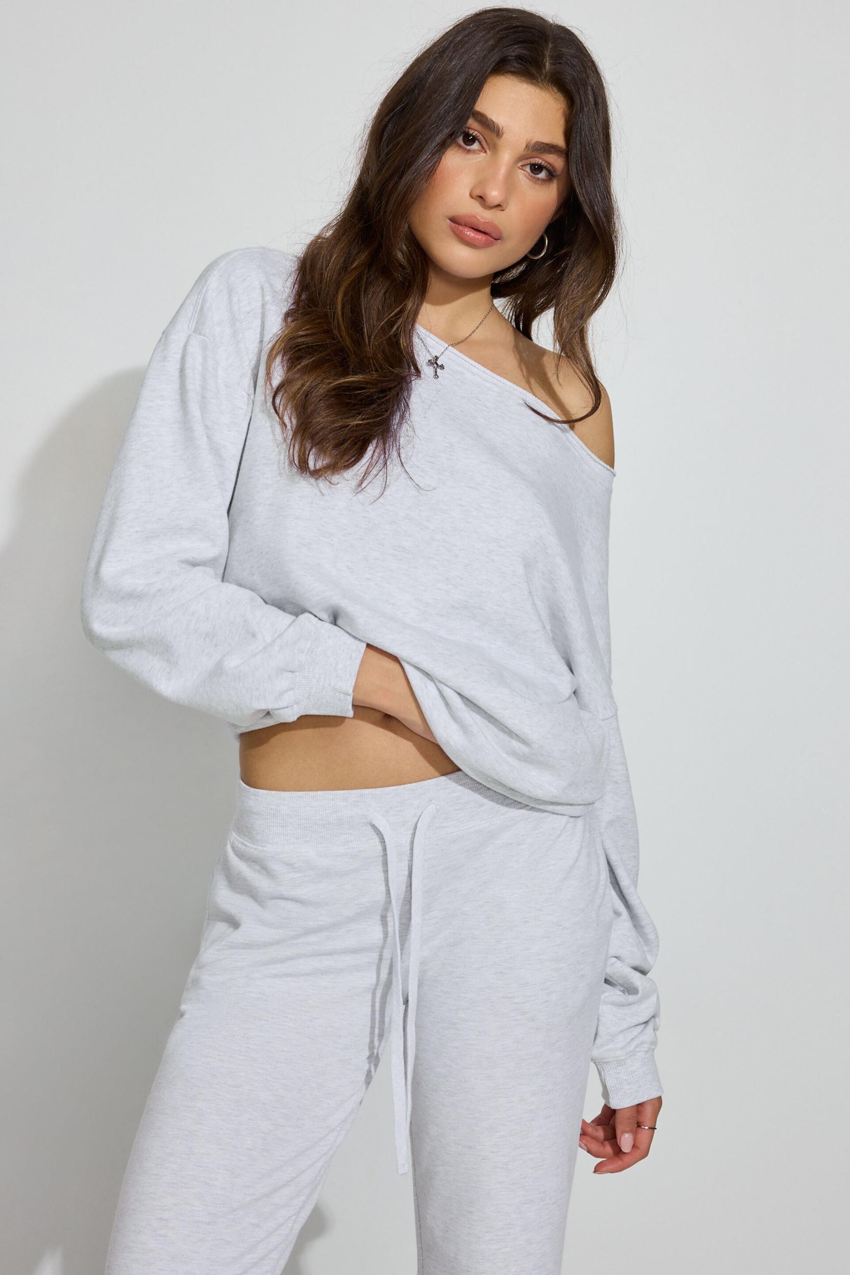 SoftTerry Off Shoulder Sweatshirt Product Image