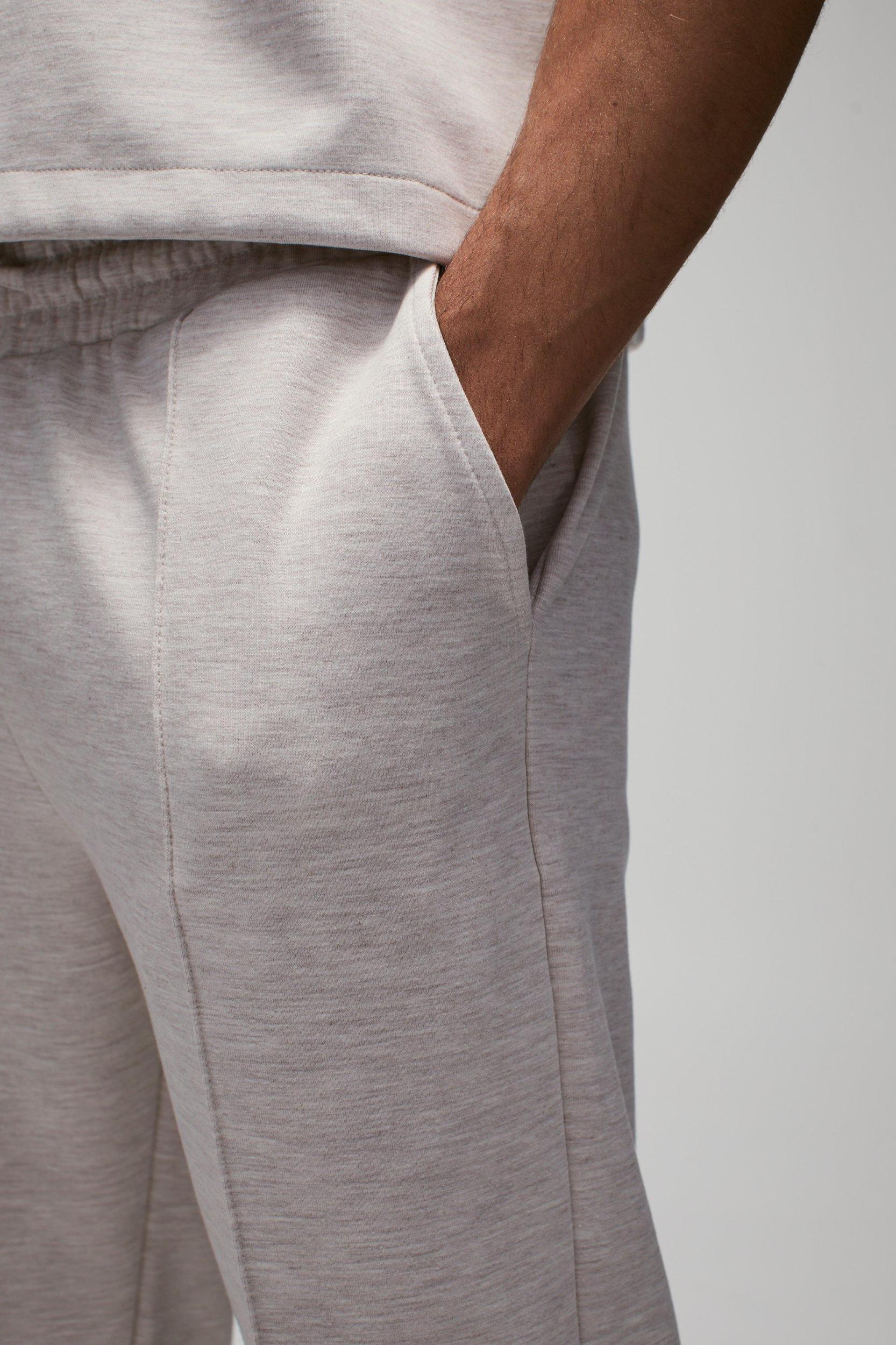 Tapered Scuba Marl Pintuck Elasticated Waist Pants | boohooMAN USA Product Image