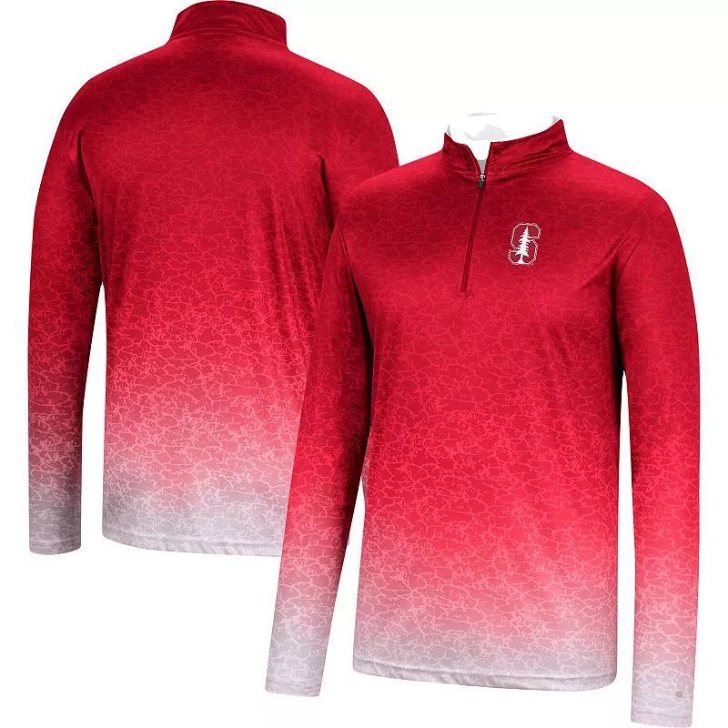 Men's Colosseum Cardinal Stanford Cardinal Walter Quarter-Zip Windshirt, Size: XL, Red Product Image