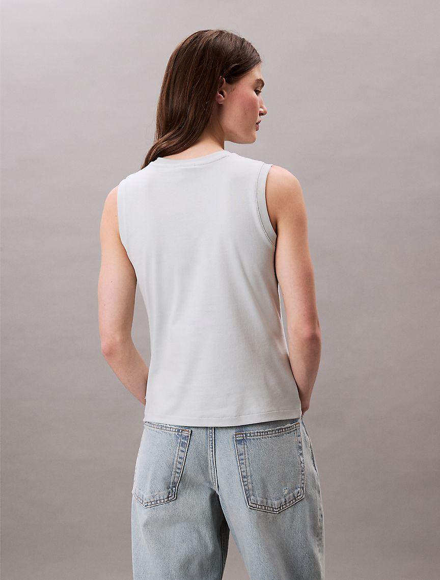 Cotton Stretch Ribbed Tank Top  Product Image