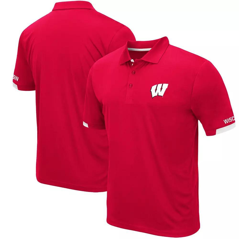 Men's Colosseum Red Wisconsin Badgers Santry Lightweight Polo,  Product Image