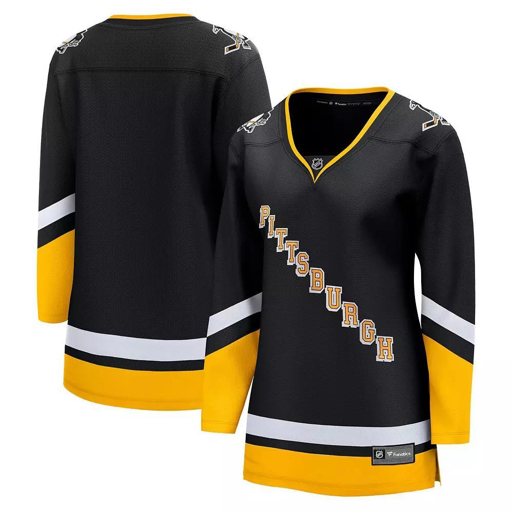 Women's Fanatics Branded Black Pittsburgh Penguins 2021/22 Alternate Premier Breakaway Jersey, Size: Large Product Image