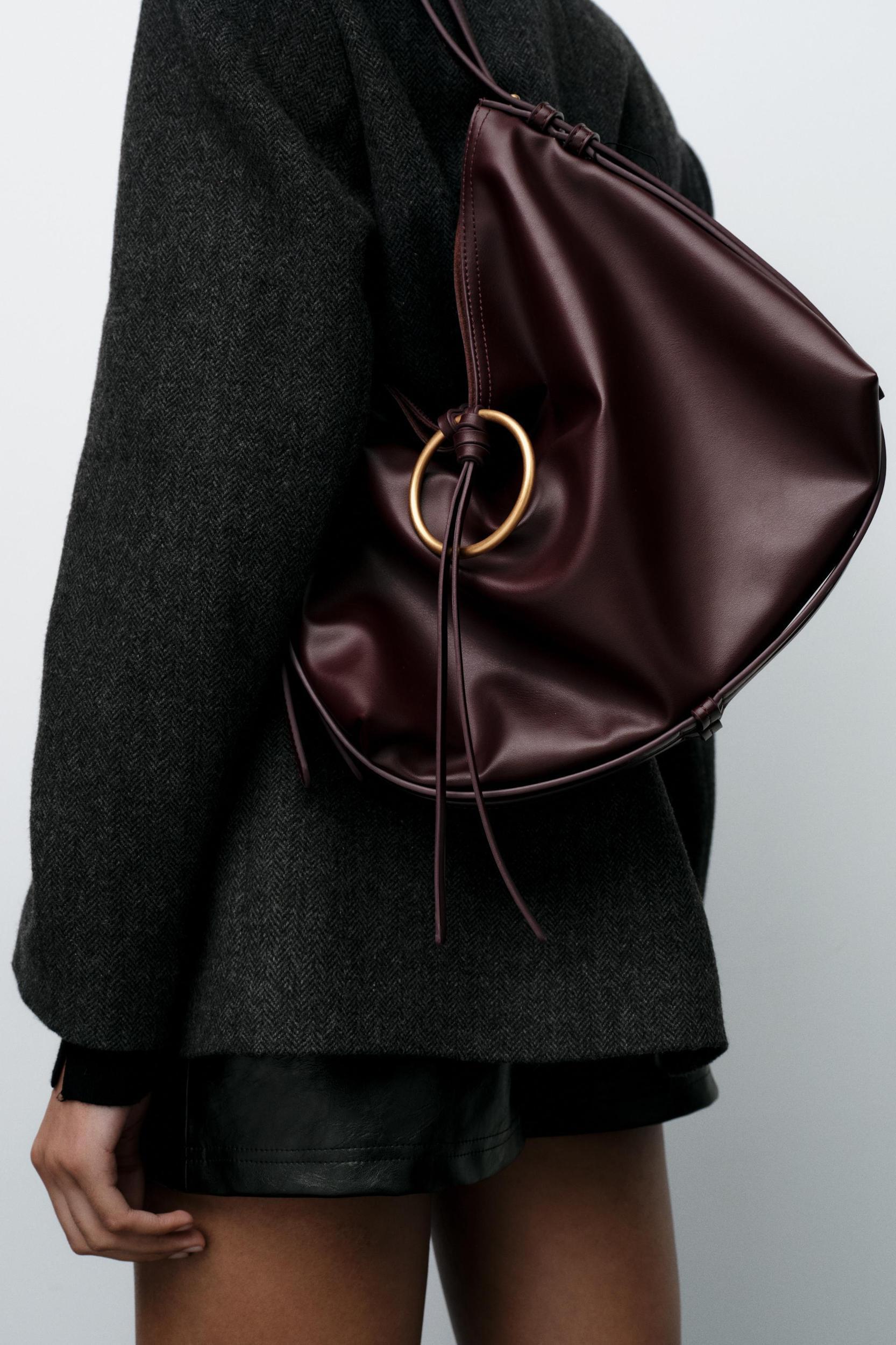 METAL DETAIL SHOULDER BUCKET BAG Product Image