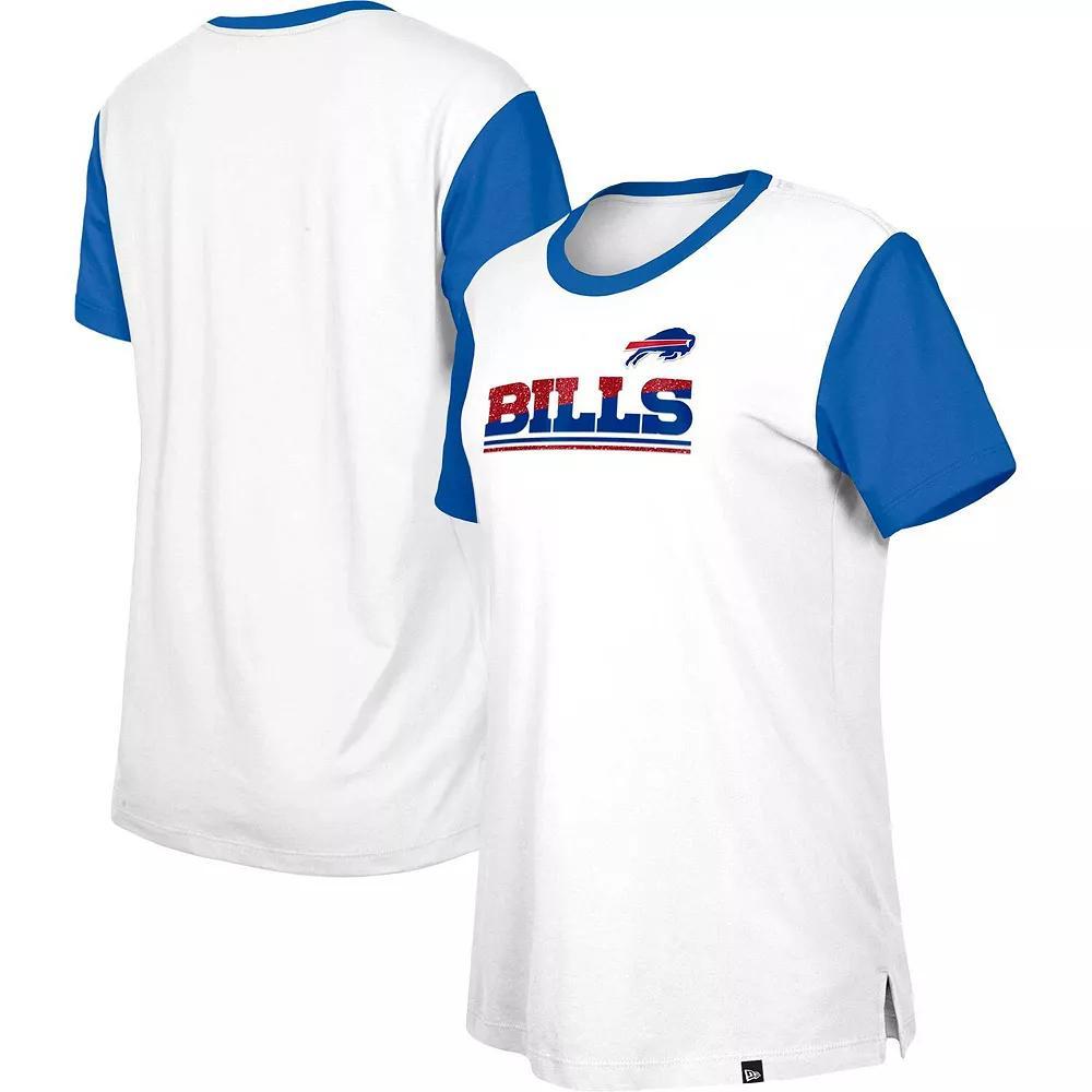 Women's New Era White/Royal Buffalo Bills Third Down Colorblock T-Shirt,  Product Image