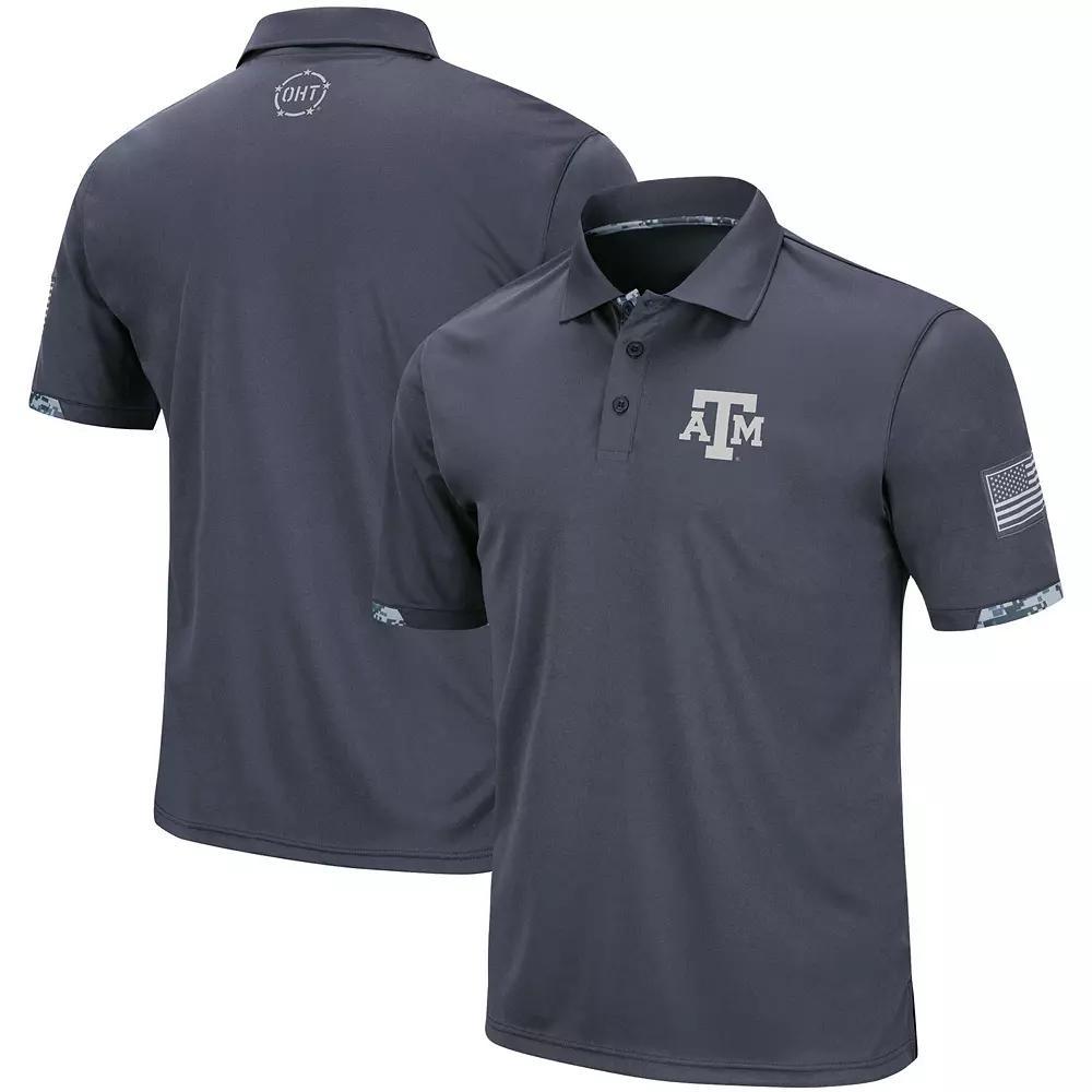 Men's Colosseum Charcoal Texas A&M Aggies Big & Tall OHT Military Appreciation Digital Camo Polo,  Product Image