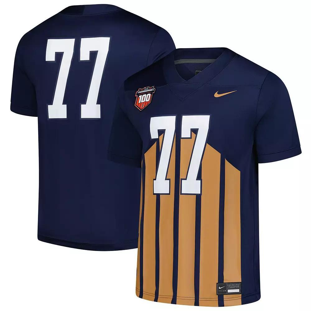 Men's Nike #77 Navy Illinois Fighting Illini Untouchable Replica Football Jersey,  Product Image