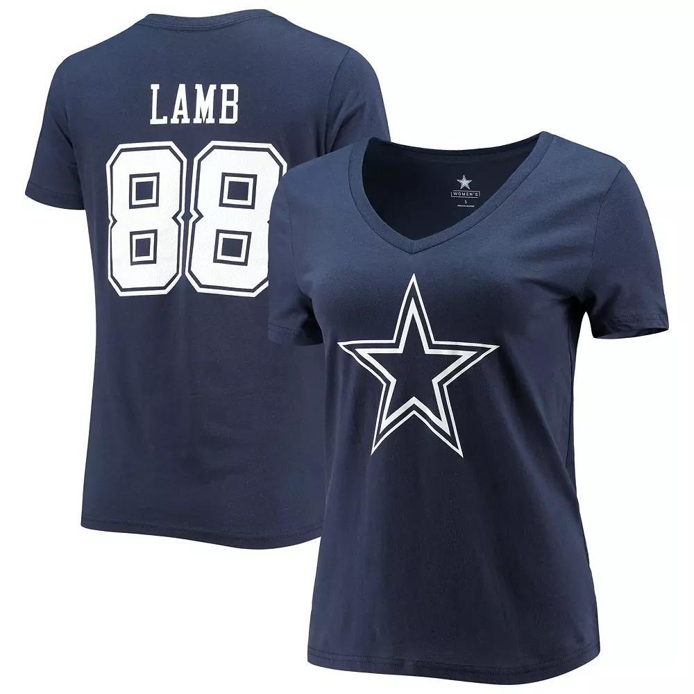 Men's Fanatics Branded CeeDee Lamb Navy Dallas Cowboys Team Player Icon Name & Number T-Shirt,  Product Image