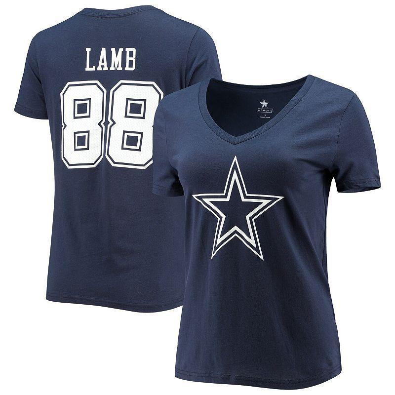 Men's Fanatics Branded CeeDee Lamb Navy Dallas Cowboys Team Player Icon Name & Number T-Shirt,  Product Image