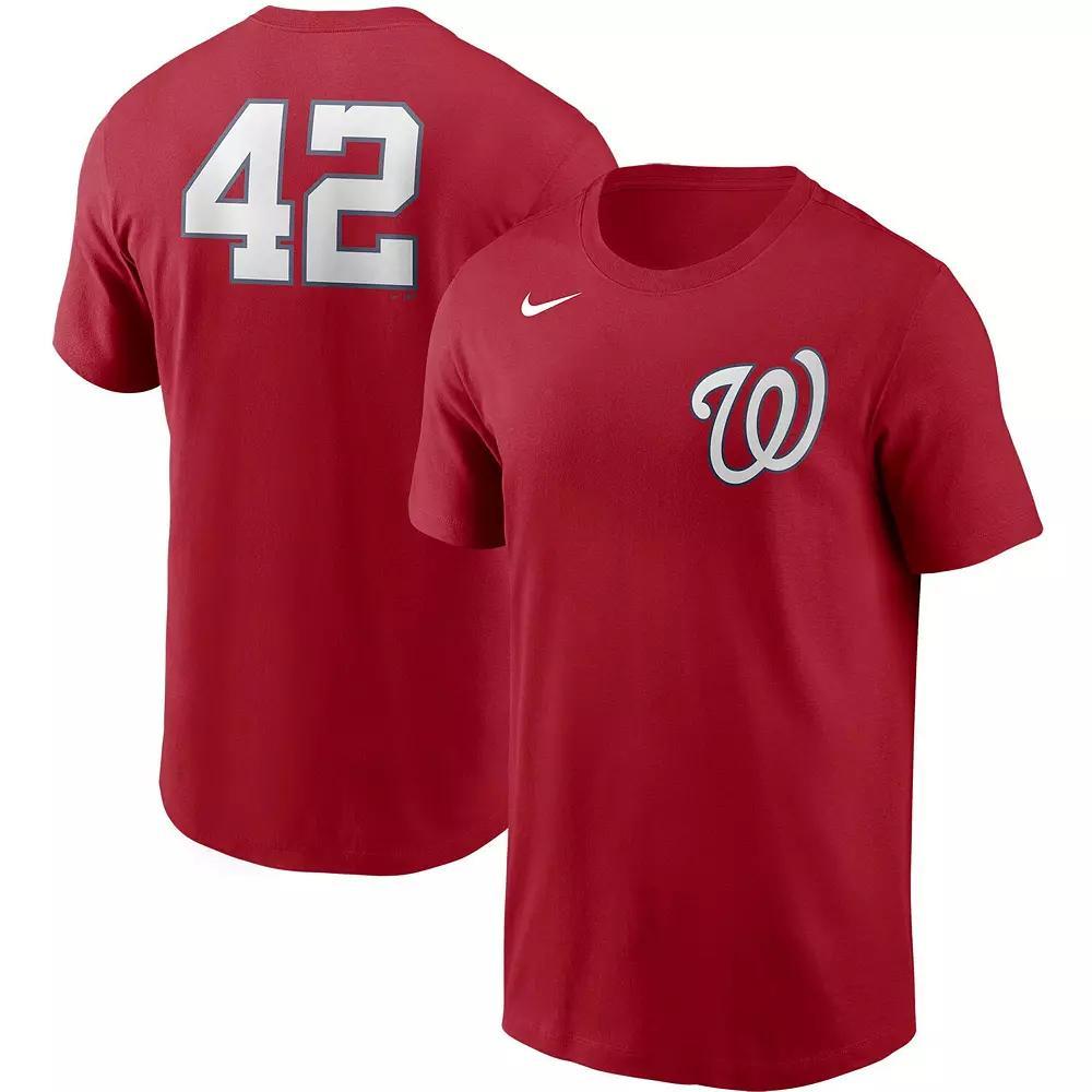 Men's Nike Red Washington Nationals Jackie Robinson Day Team 42 T-Shirt, Size: Small Product Image