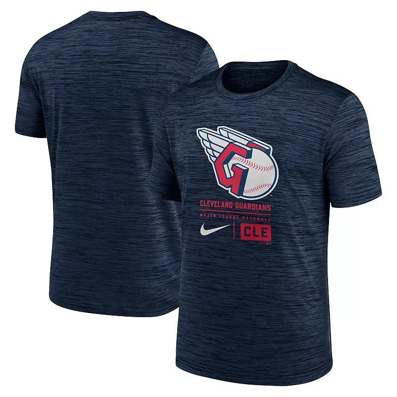 Men's Nike Navy Cleveland Guardians Large Logo Velocity T-Shirt,  Product Image