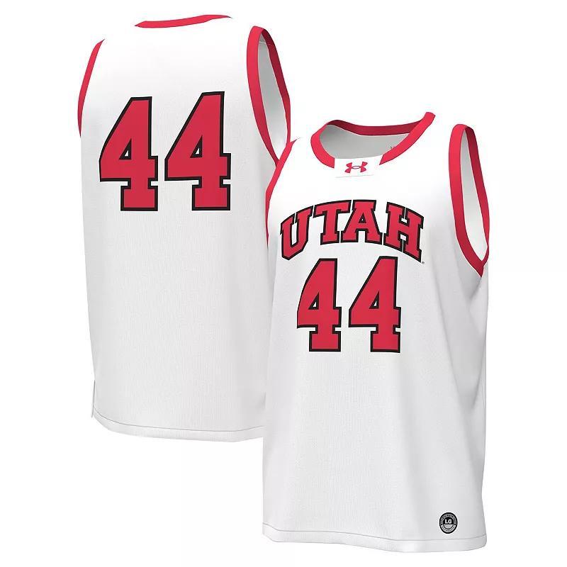 Men's Under Armour #44 White Utah Utes Replica Basketball Jersey, Size: Small, Ute White Product Image