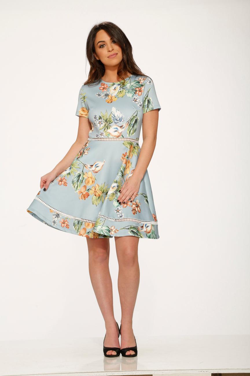 Mint Floral Swing Dress Product Image