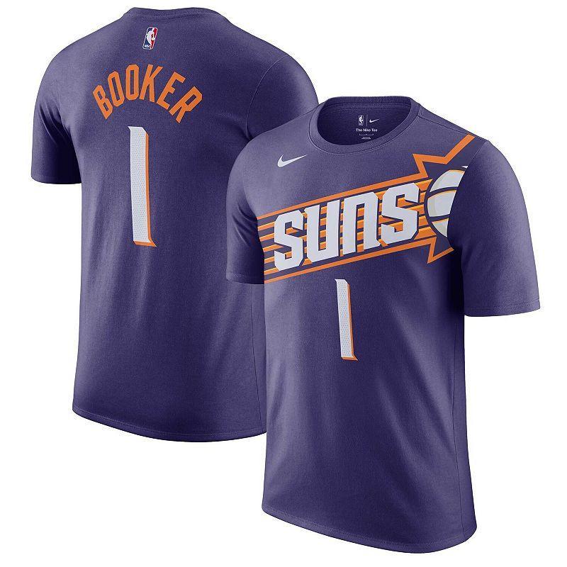 Mens Nike Devin Booker Purple Phoenix Suns Icon 2022/23 Name & Number T-Shirt Product Image