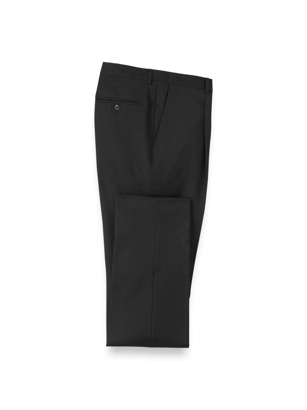 Wool Single Pleat Pants - Black Product Image