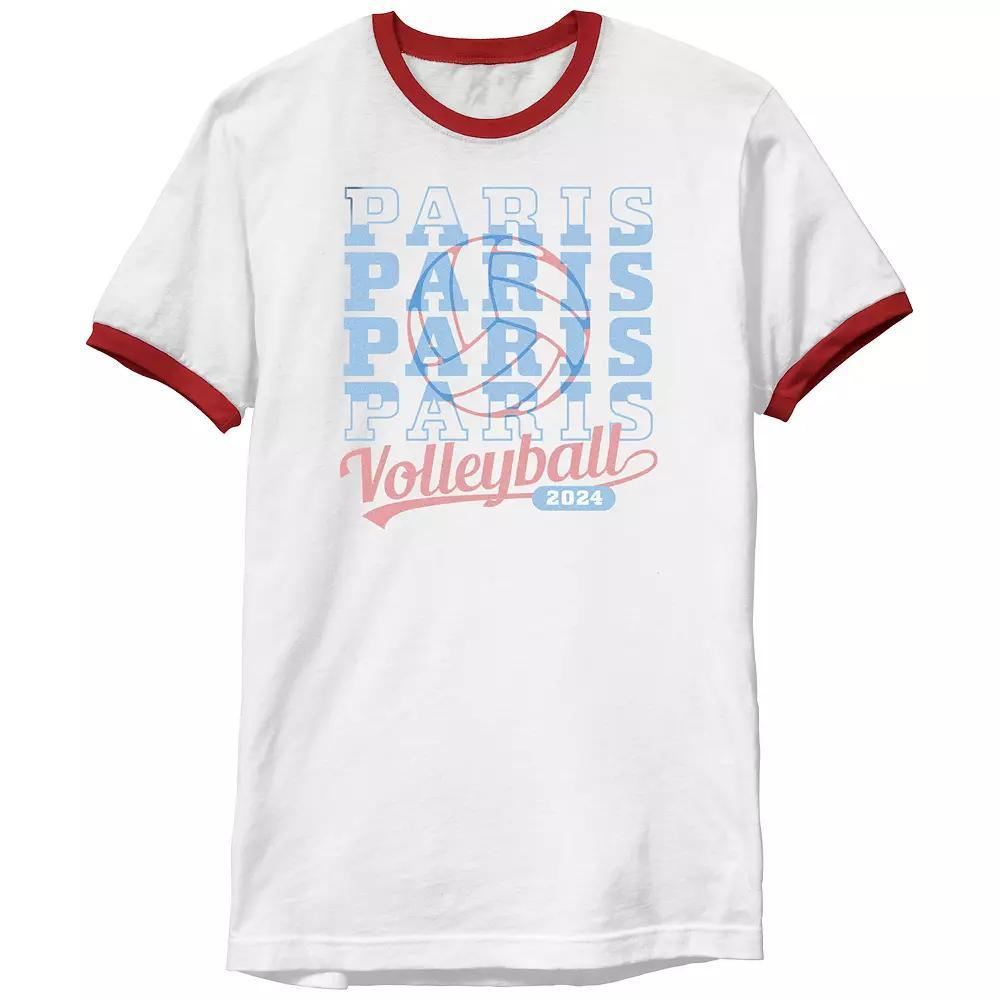 Men's Paris Volleyball 2024 Ringer Graphic Tee,  Product Image