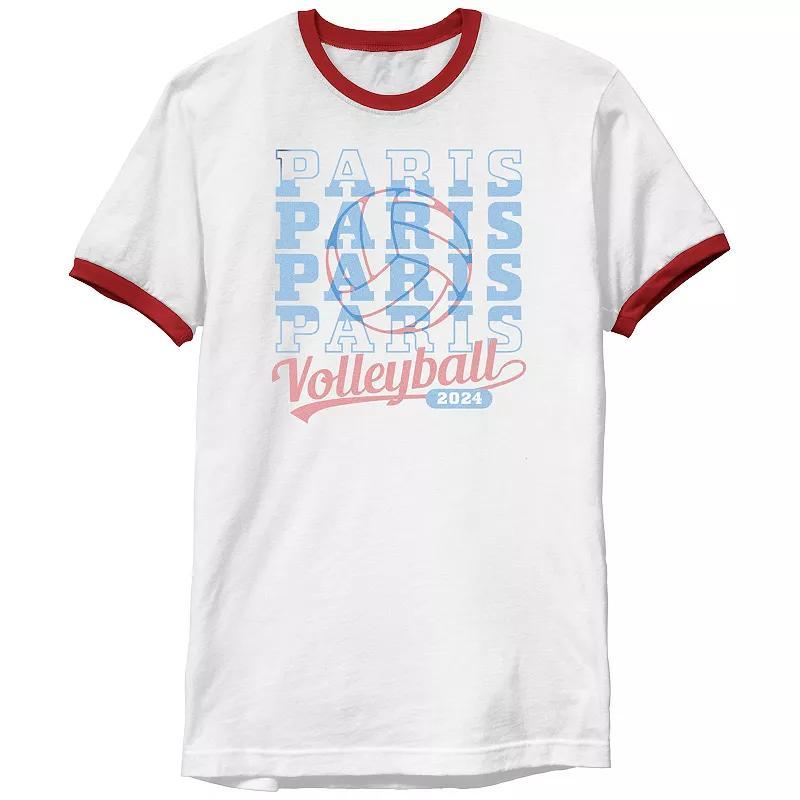 Men's Paris Volleyball 2024 Ringer Graphic Tee,  Product Image