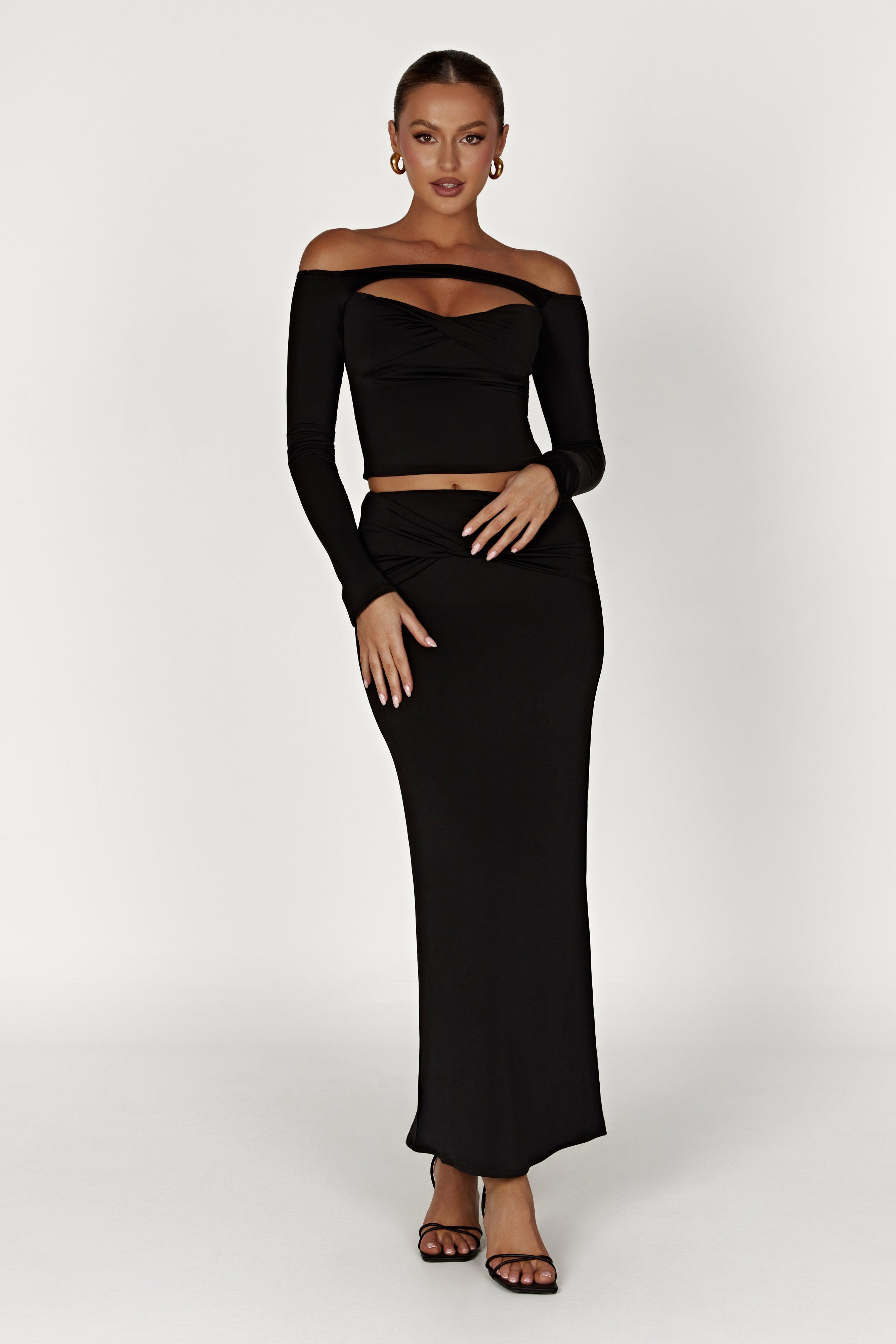 Ceri Maxi Twist Skirt - Black Product Image