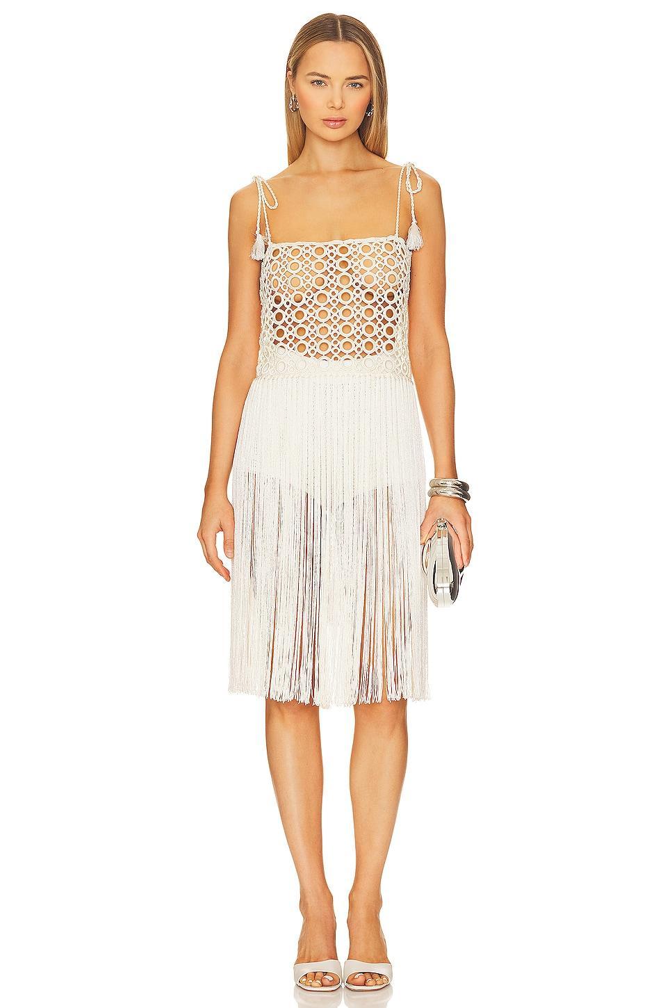 Crochet Fringed Midi Dress My Beachy Side Product Image