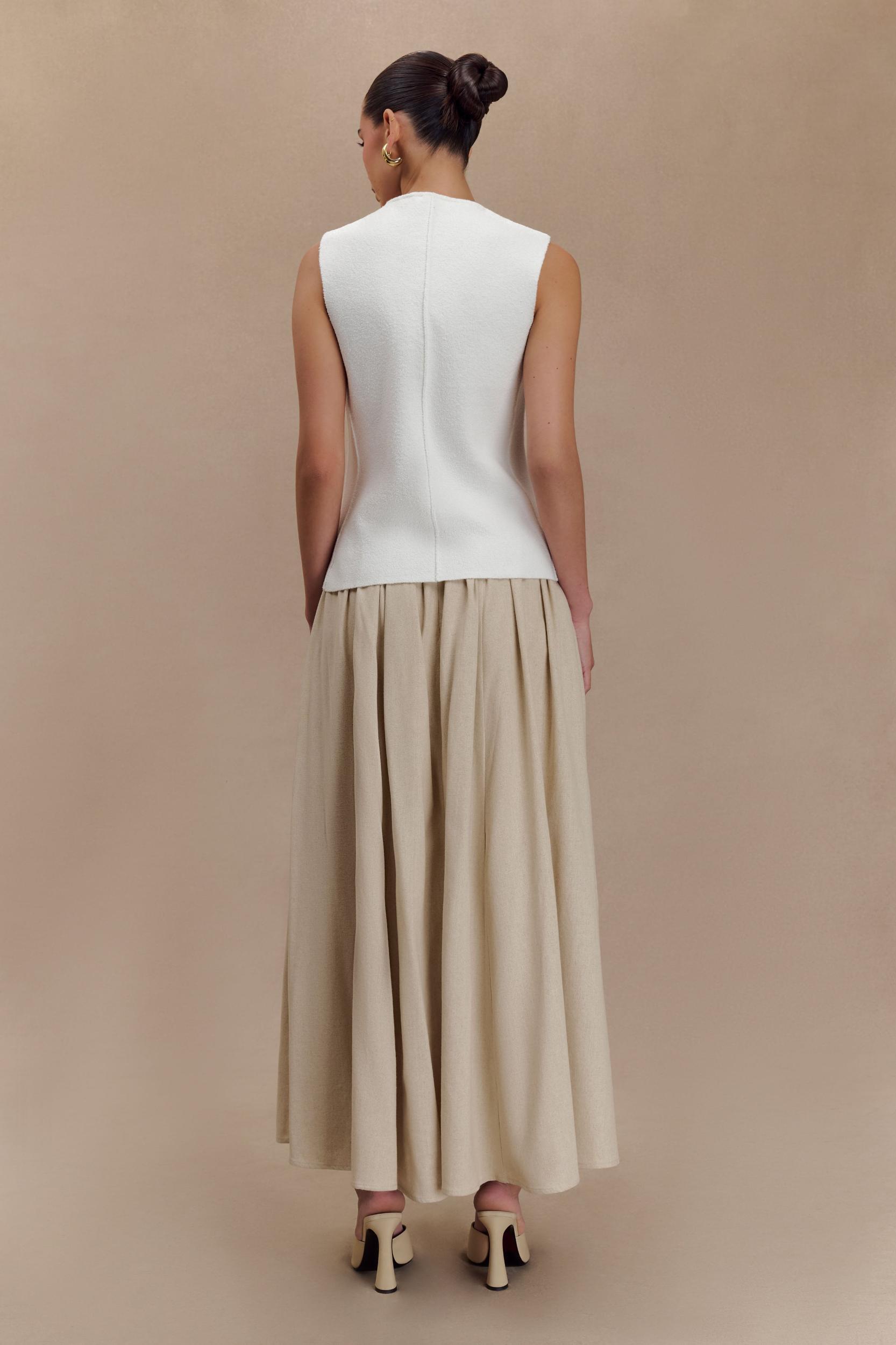 Clarence Linen A-Line Maxi Skirt - Natural Product Image