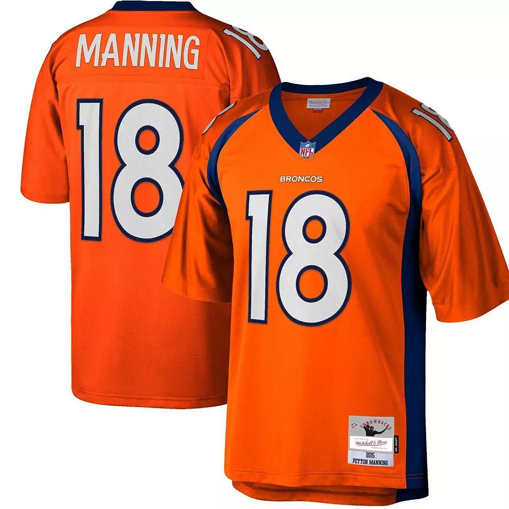 Men's Mitchell & Ness Peyton Manning Orange Denver Broncos Big & Tall 2015 Retired Player Replica Jersey,  Product Image