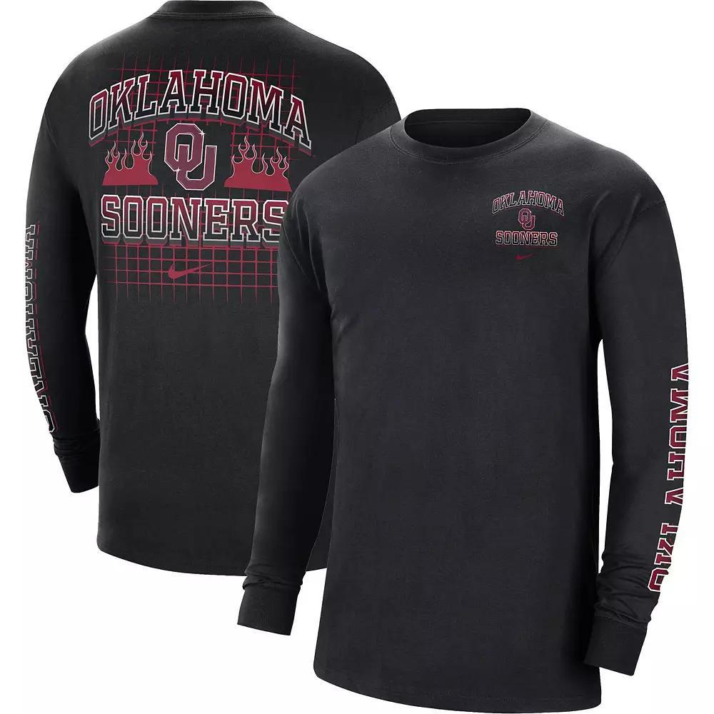 Men's Nike Black Oklahoma Sooners Tour Max 90 Long Sleeve T-Shirt,  Product Image