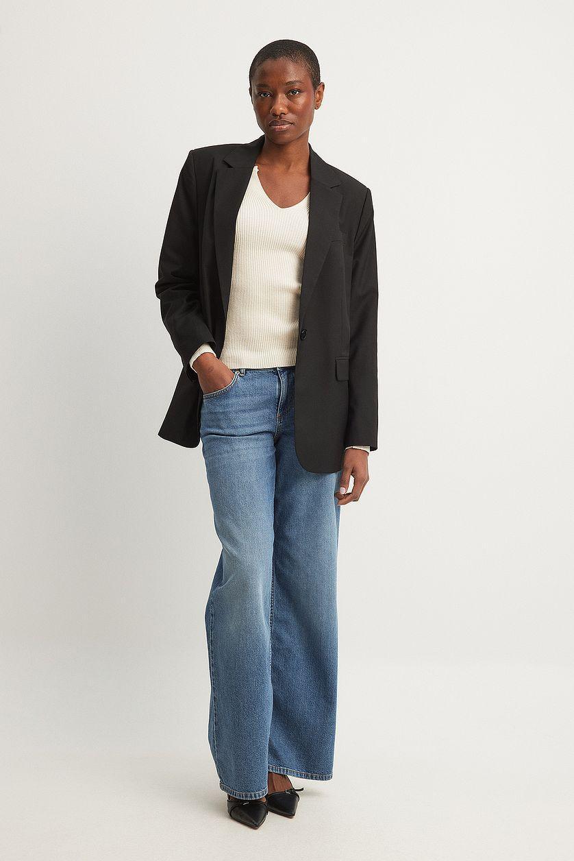 V-detail Light Rib Knitted Sweater Product Image