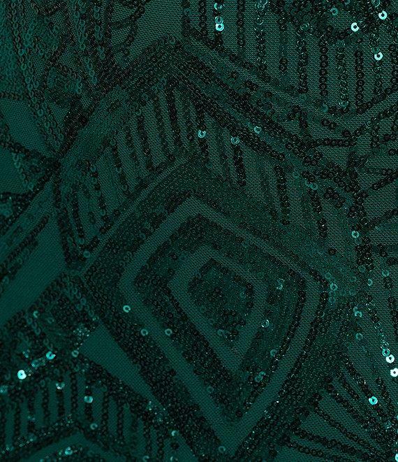 Midnight Doll Spaghetti Strap Placement Sequin Strappy Back Bodycon Mini Dress Product Image