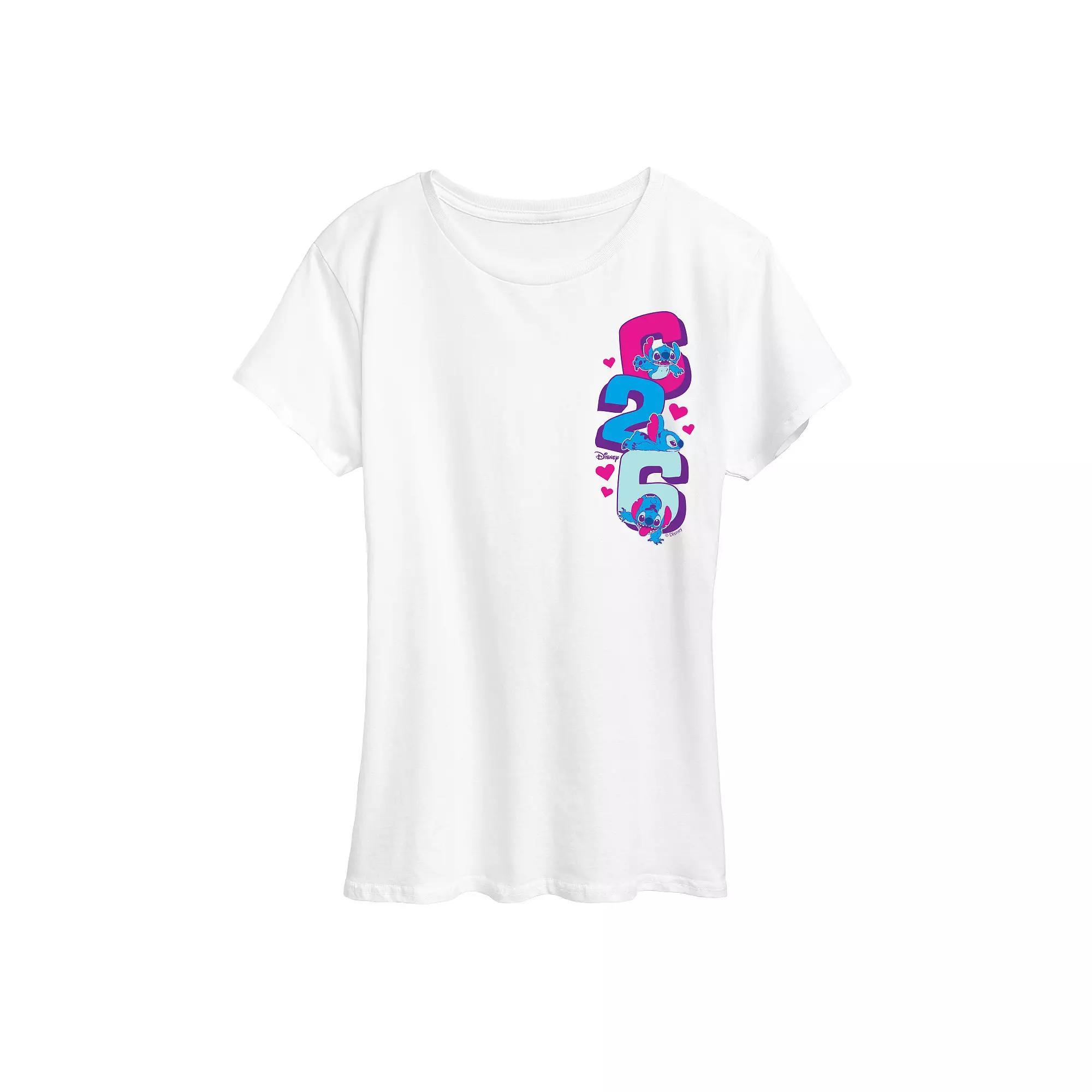 Disney's Lilo & Stitch Women's 626 Hearts Graphic Tee,  Product Image