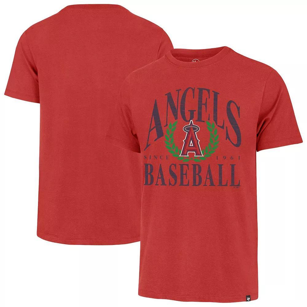 Men's '47 Red Los Angeles Angels Pitchout Franklin T-Shirt,  Product Image