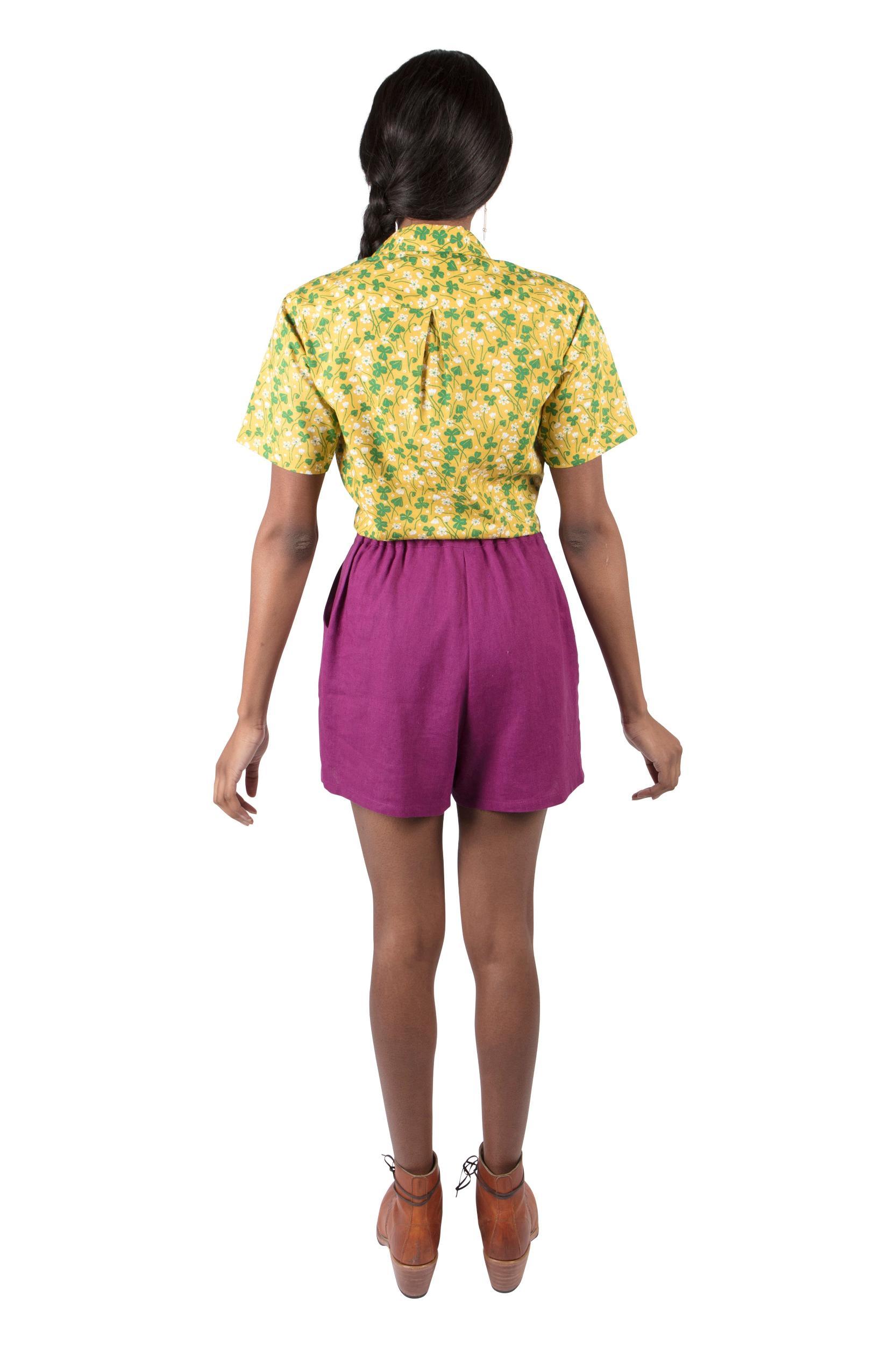 Breezy Shorts in Electric Violet Linen Product Image