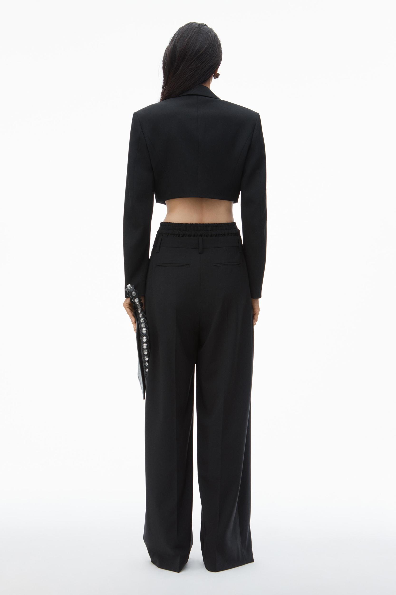 Cropped Tuxedo Blazer In Wool Tailoring Product Image