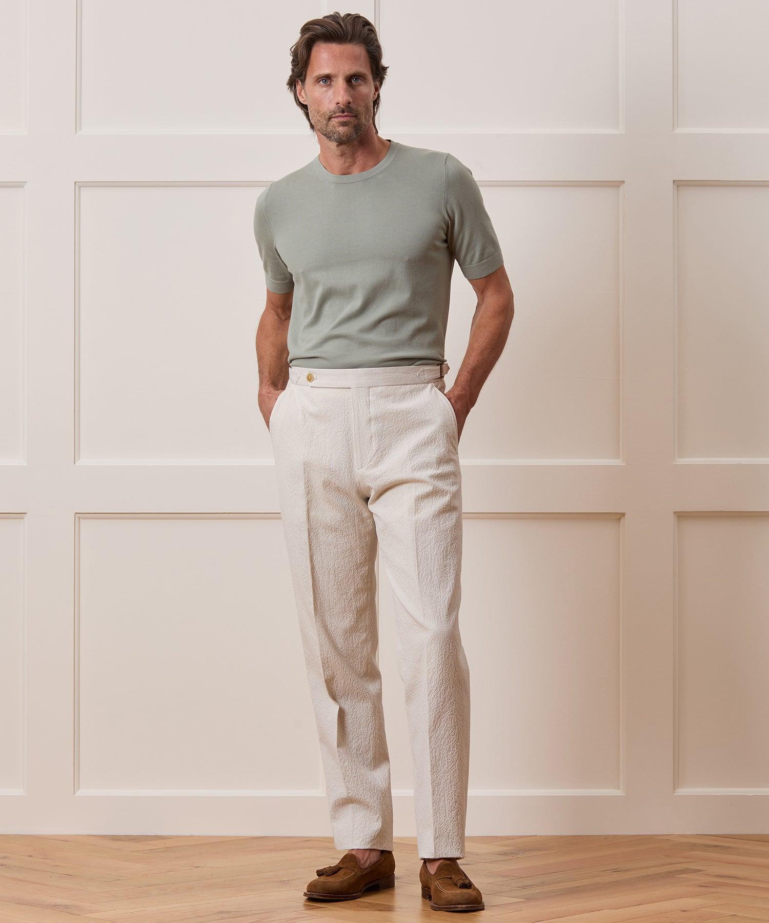 Italian Seersucker Side Tab Trouser Product Image