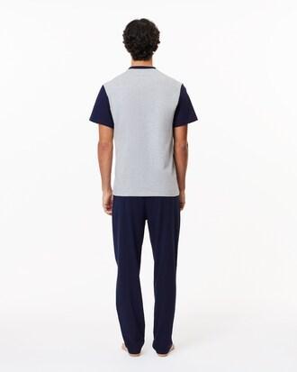 Long Colour-Block Cotton Pyjama Set Product Image