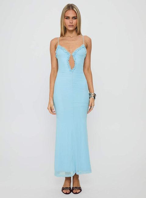 Capisce Maxi Dress Light Blue Product Image