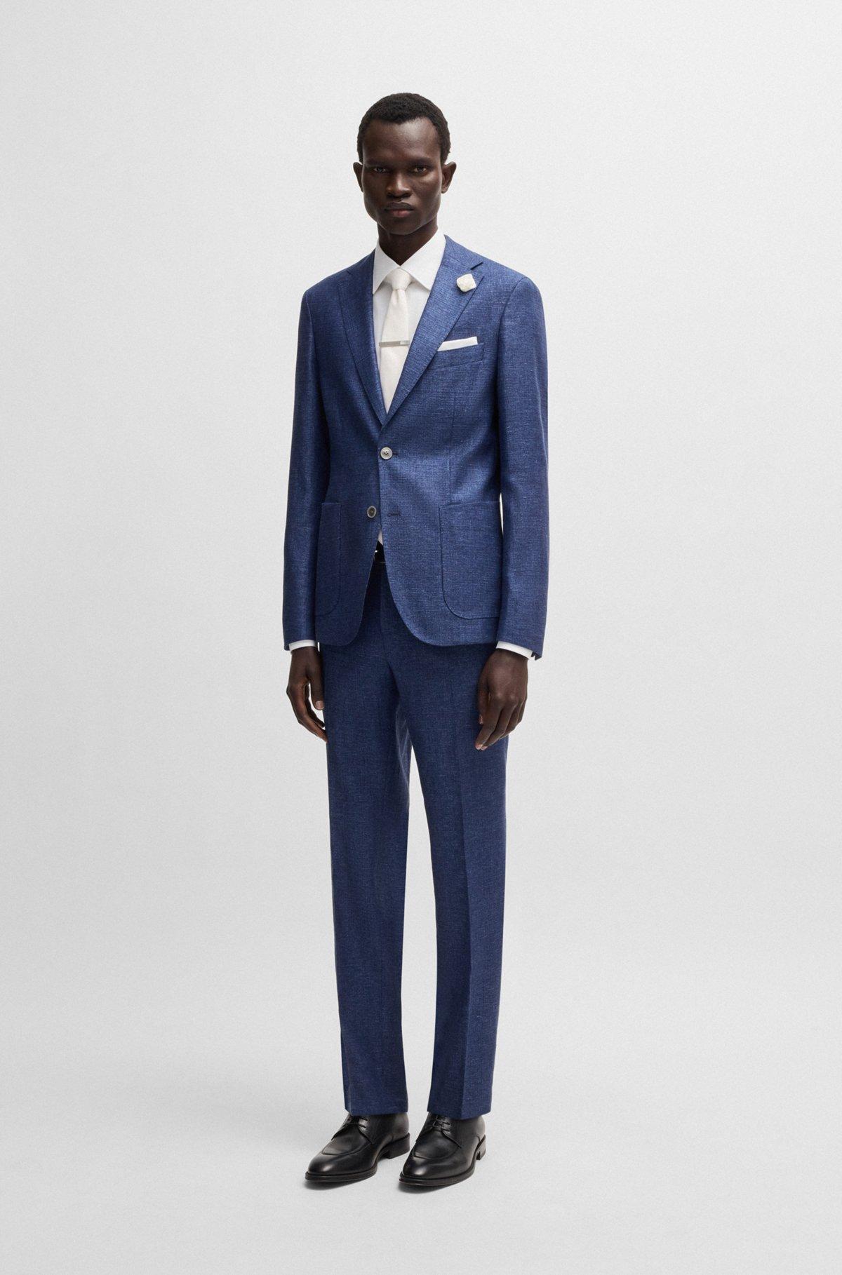 Slim-fit blazer in micro-patterned fabric Product Image