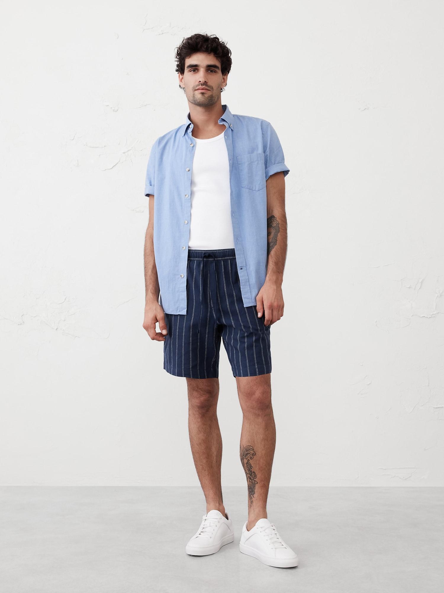 7" Linen-Blend Deck Short Product Image