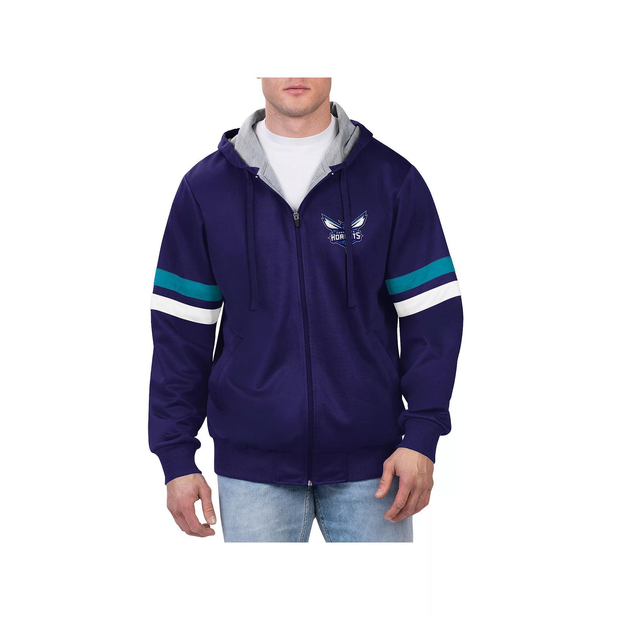 Men's G-III Sports by Carl Banks Purple Charlotte Hornets Contender Full-Zip Hoodie Jacket,  Product Image