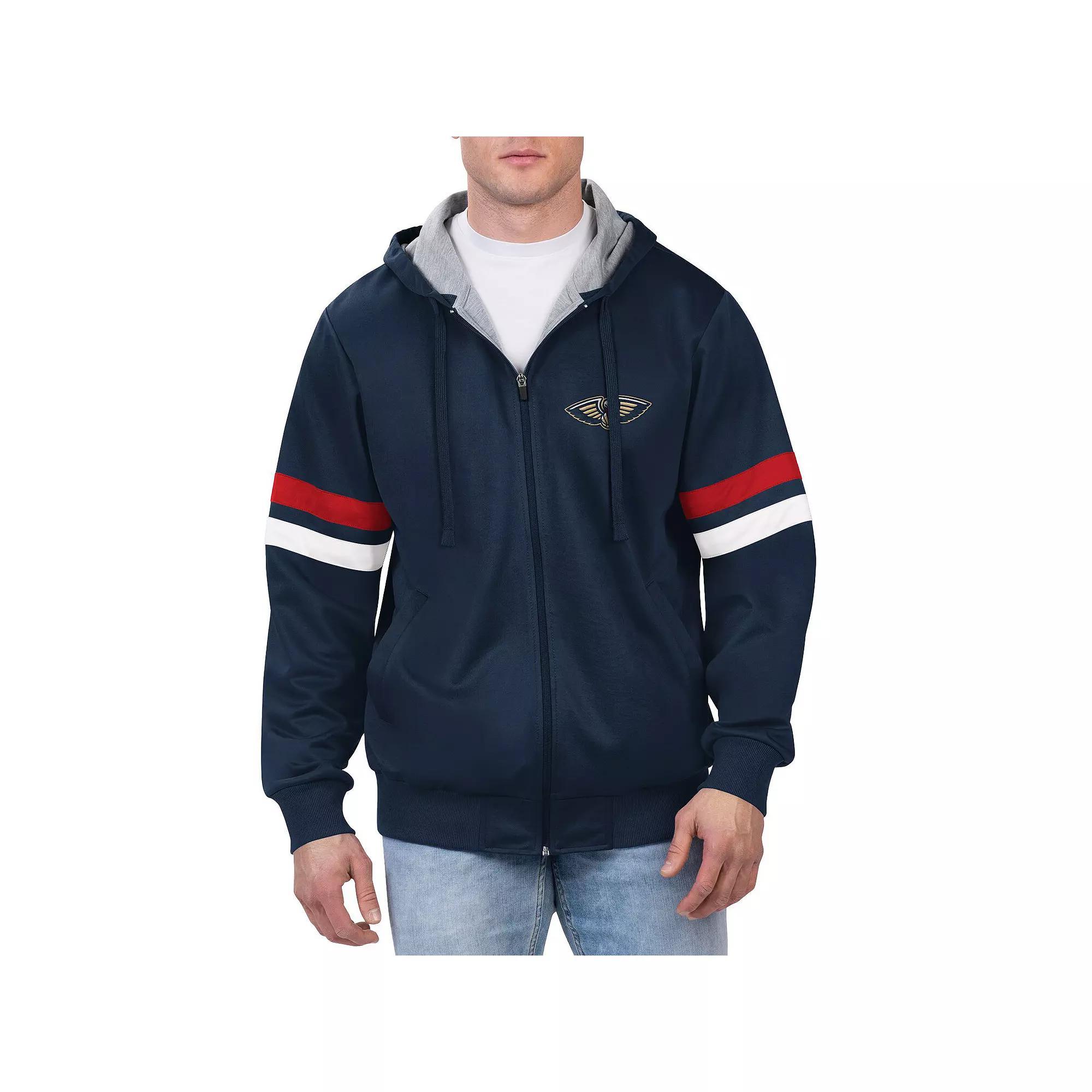 Men's G-III Sports by Carl Banks Navy New Orleans Pelicans Contender Full-Zip Hoodie Jacket, Size: 2XL, Blue Product Image