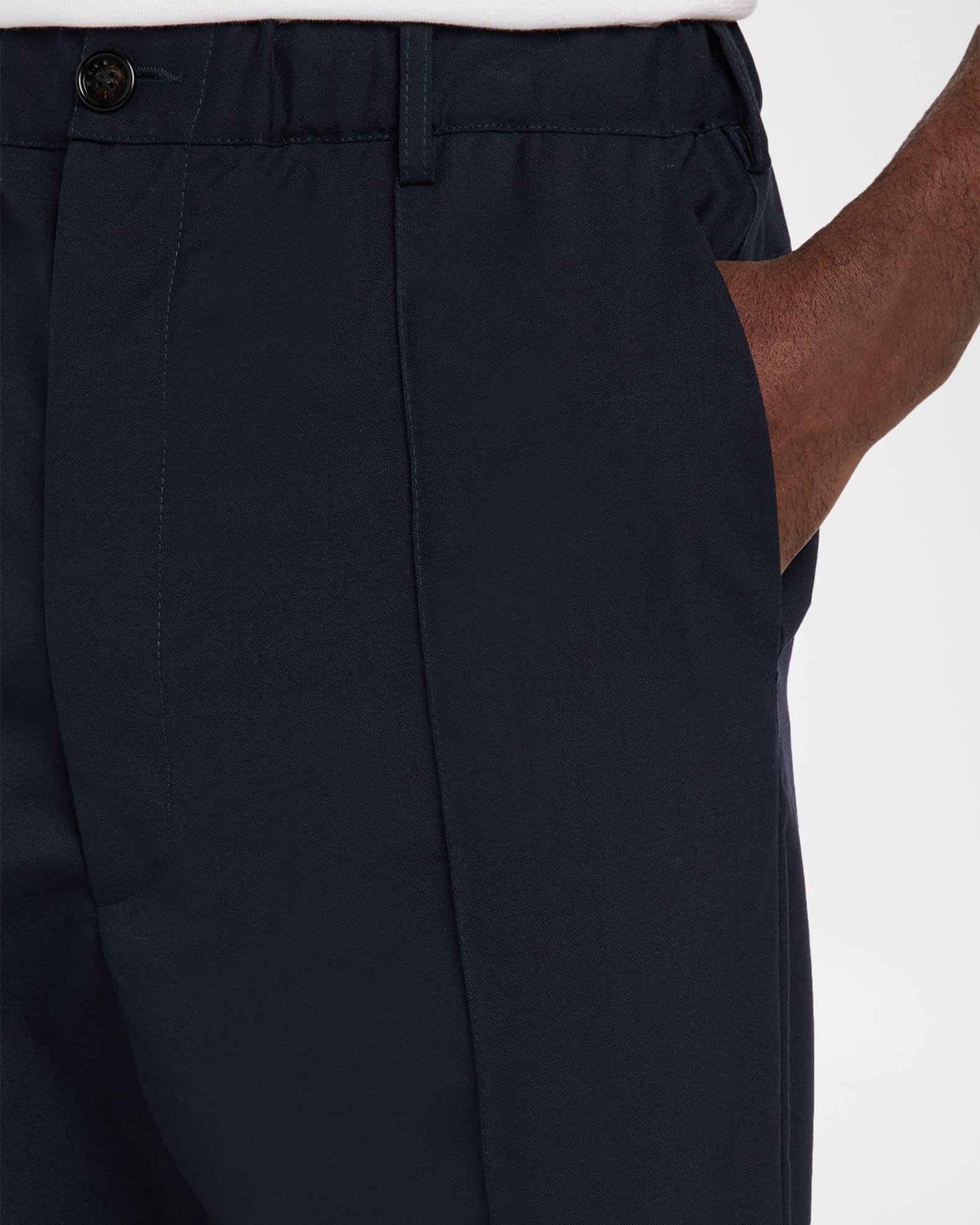 Men's Wool High-Waist Drawstring Flare Pants Product Image