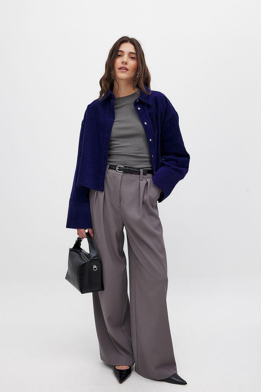 Round Neck Ribbed Top Product Image