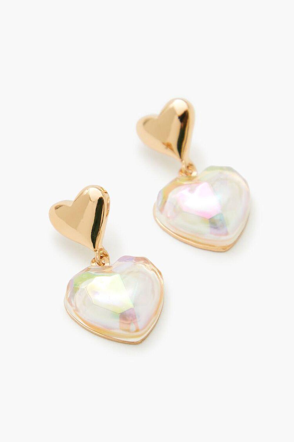 Iridescent Heart Drop Earrings | Forever 21 Product Image