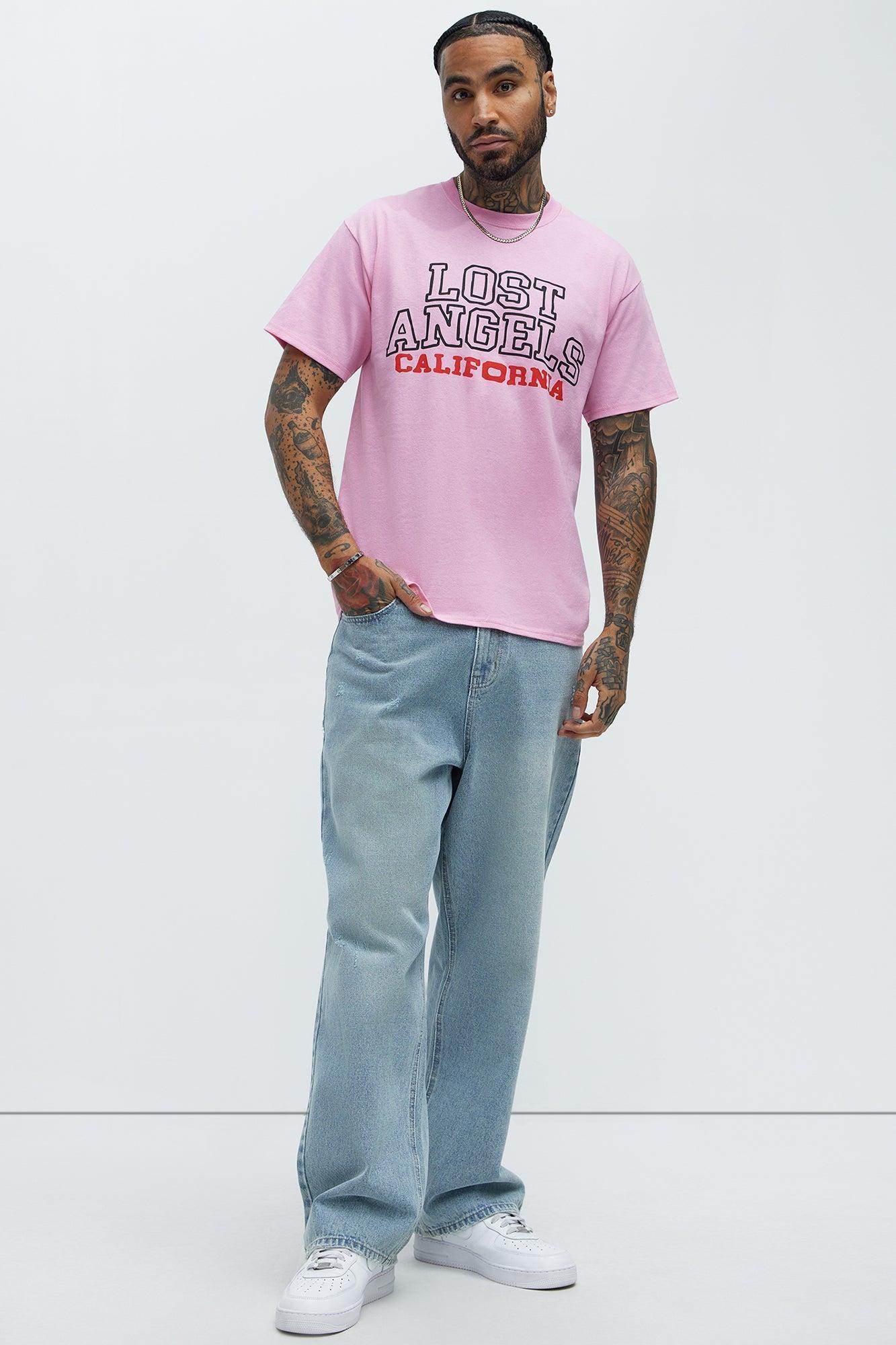 LA In Line Short Sleeve Boxy Tee - Pink Product Image