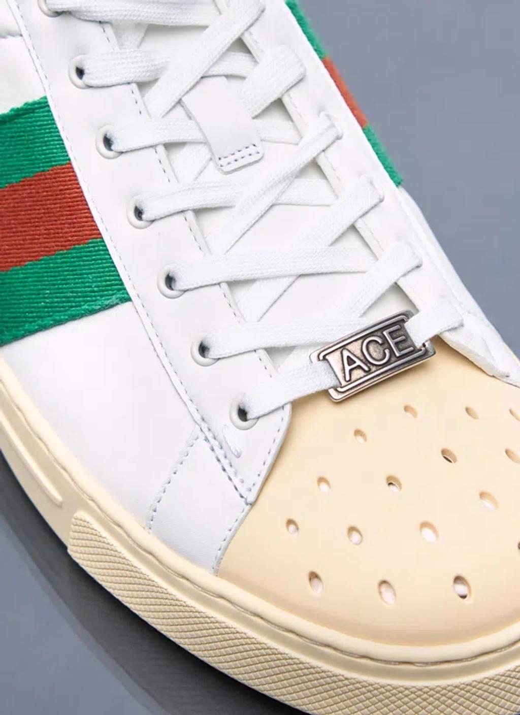 GUCCI Ace Sneaker With Web In White Product Image