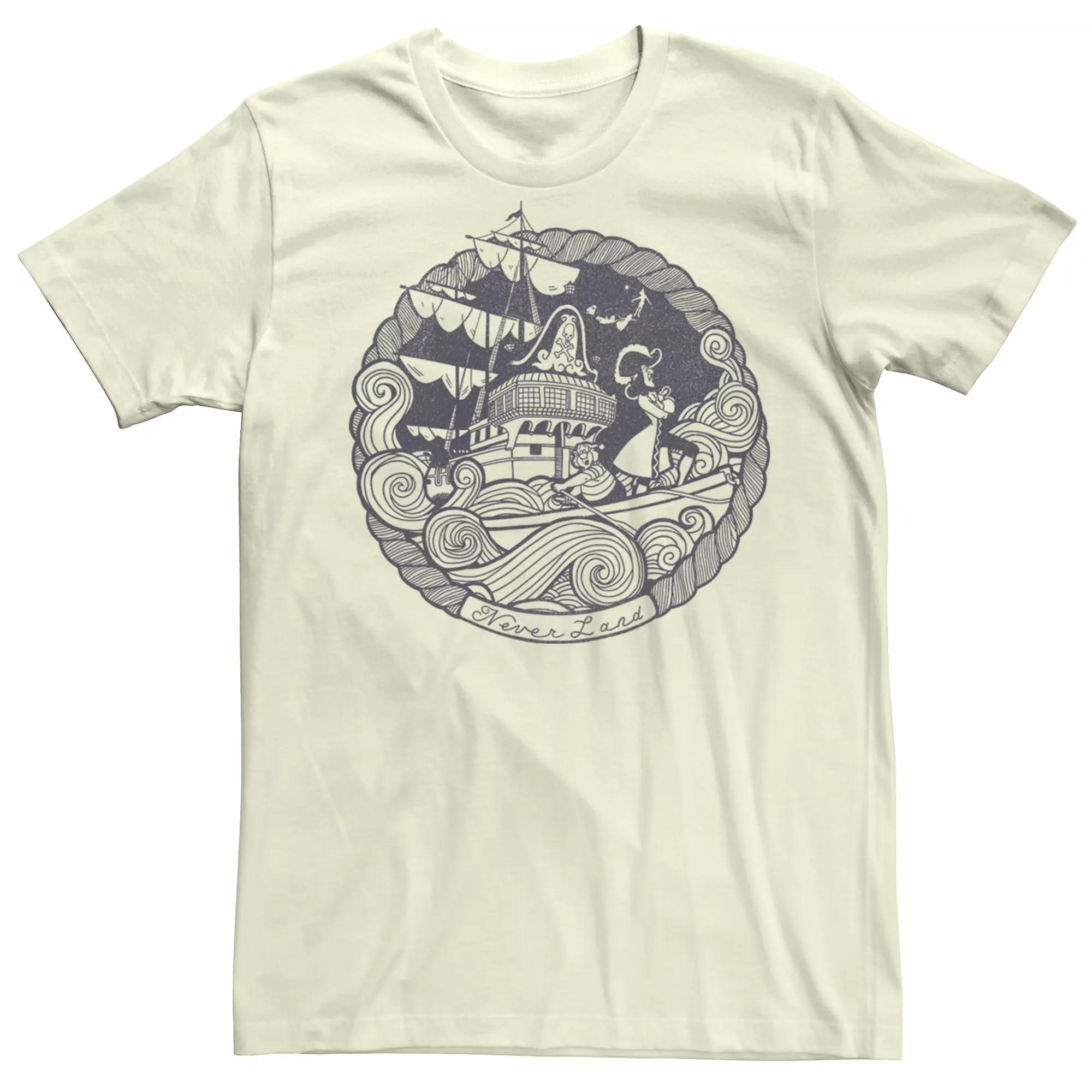 Disney's Peter Pan Men's Never Land Circle Vintage Logo Tee,  Product Image