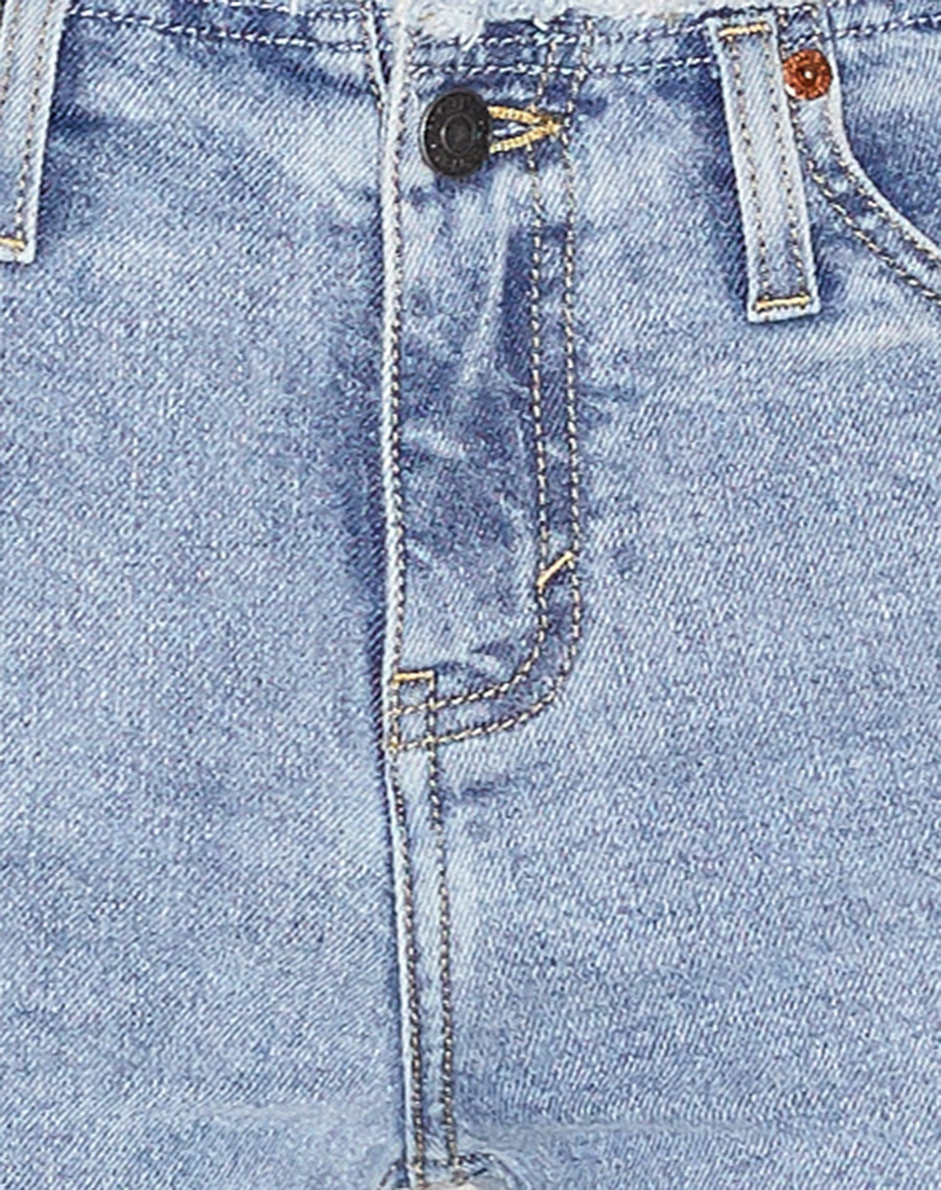 Frayed Low Rise Jeans in Light Wash Blue Product Image